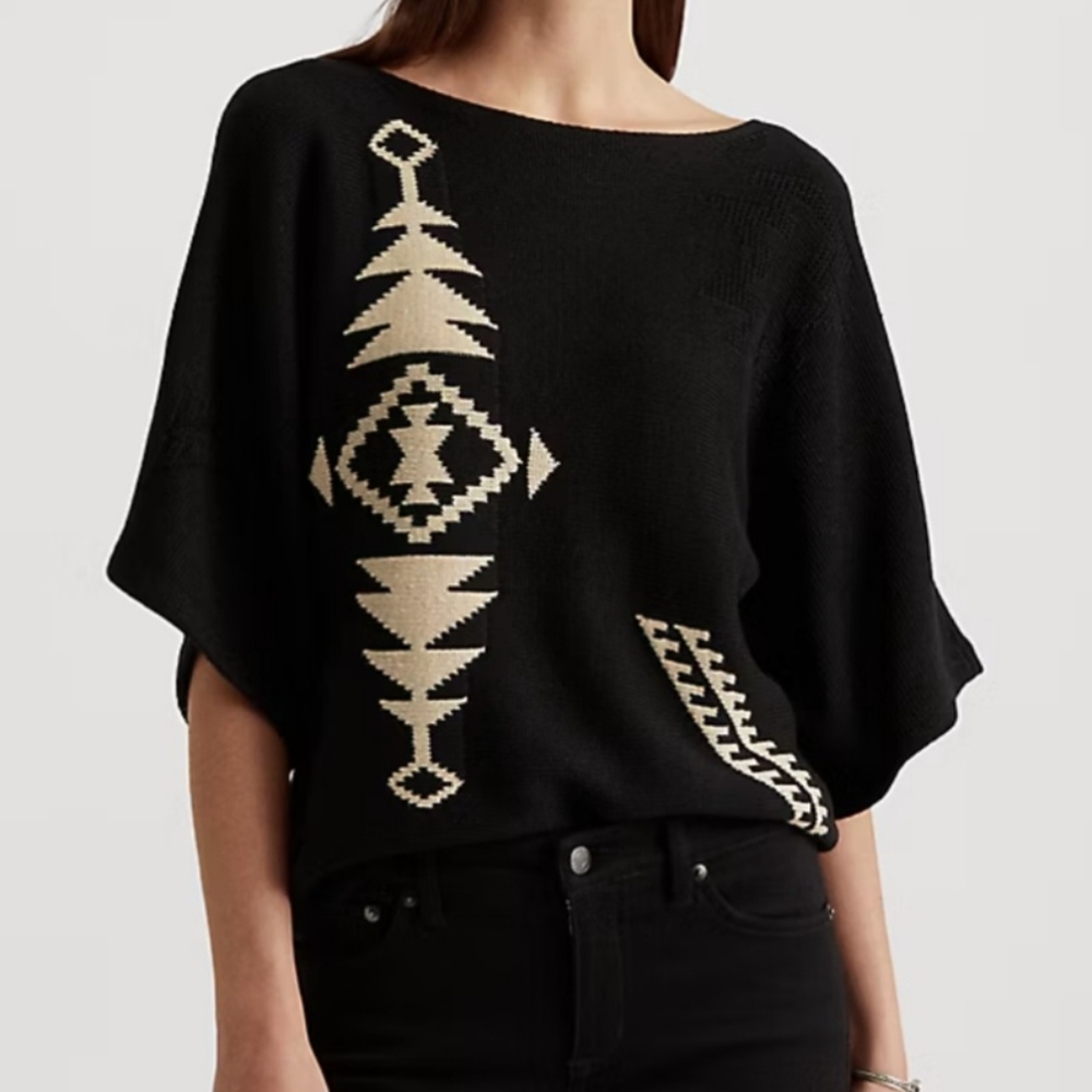 Lauren Ralph Lauren Black Label Sweater Women's sz S Dolman Sleeve Relaxed Knit